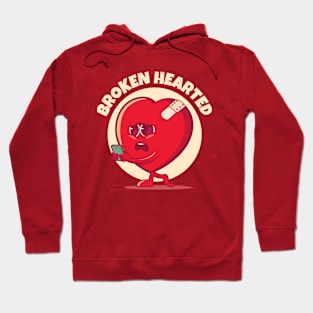 Broken hearted broken heart (on dark colors) Hoodie